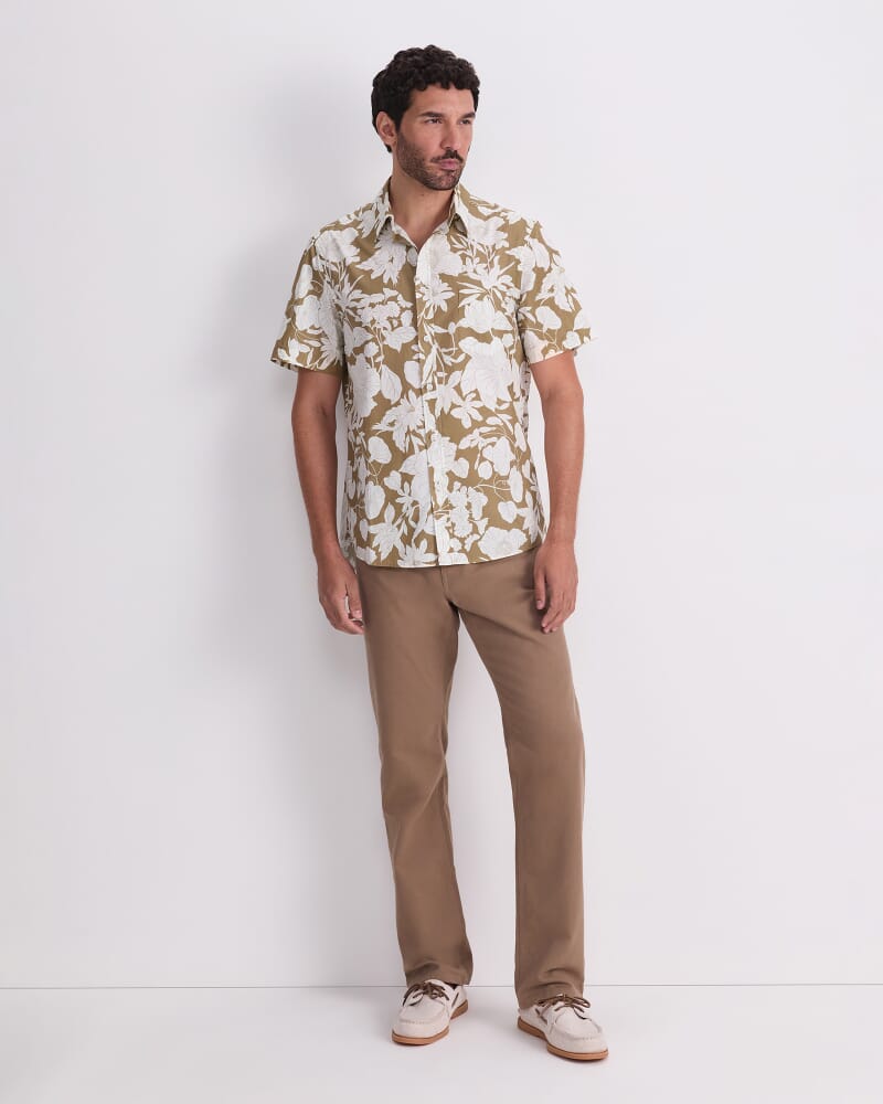 Gardner Short Sleeve Print Shirt in KELP