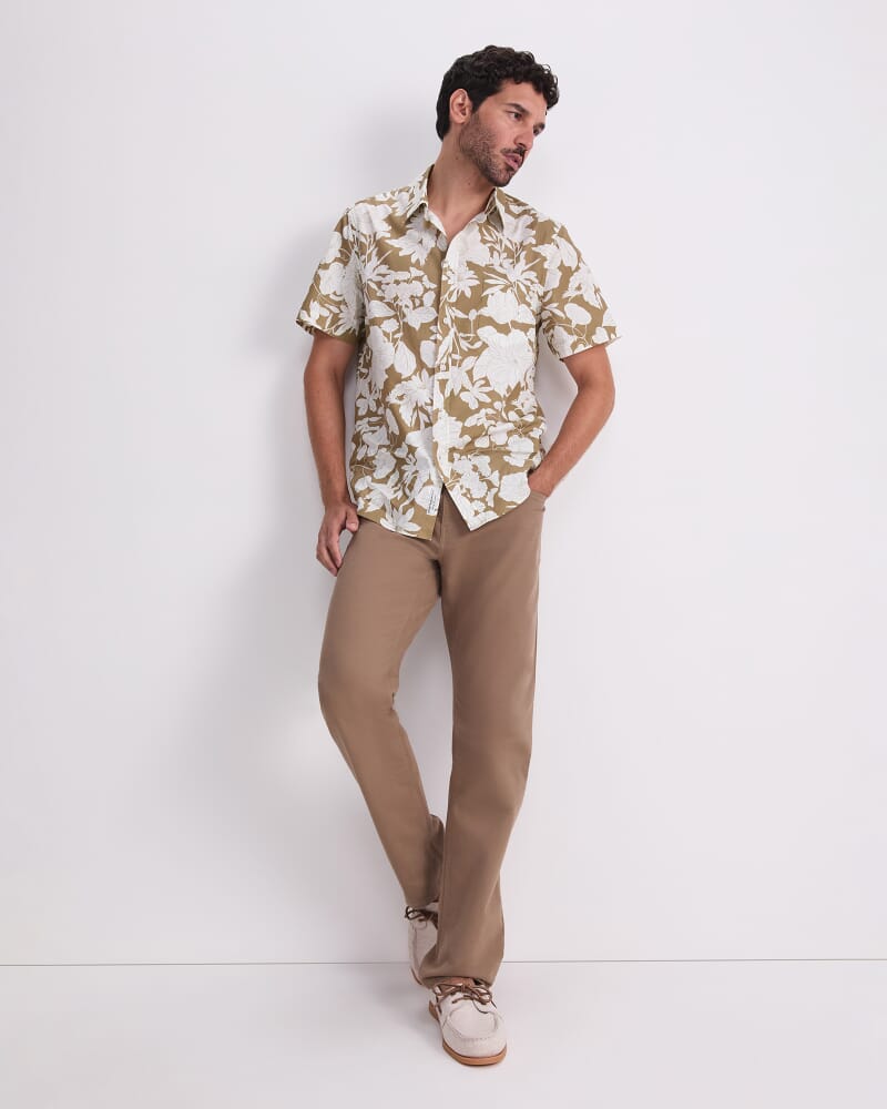 Gardner Short Sleeve Print Shirt in KELP