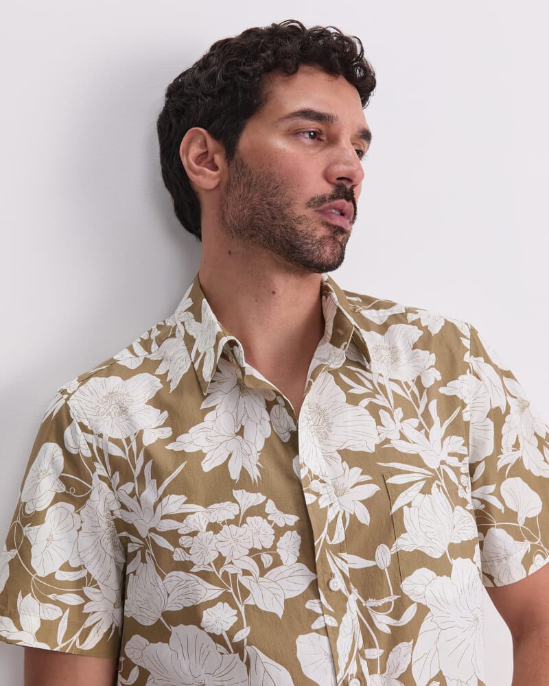 Gardner Short Sleeve Print Shirt in KELP