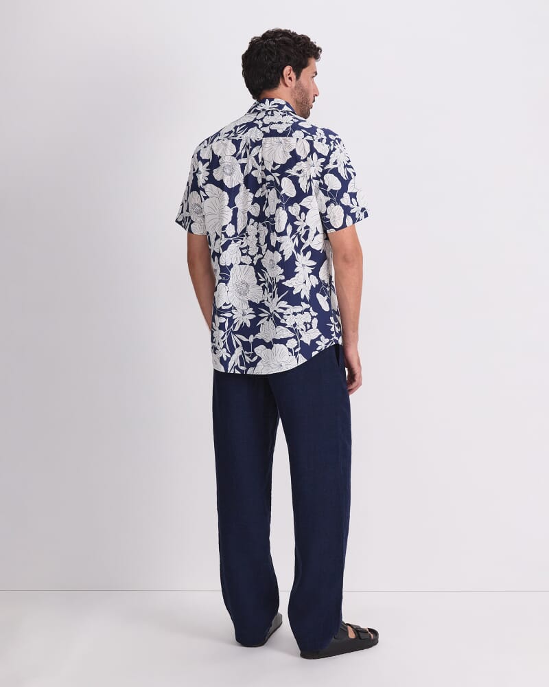 Gardner Short Sleeve Print Shirt in NAVY