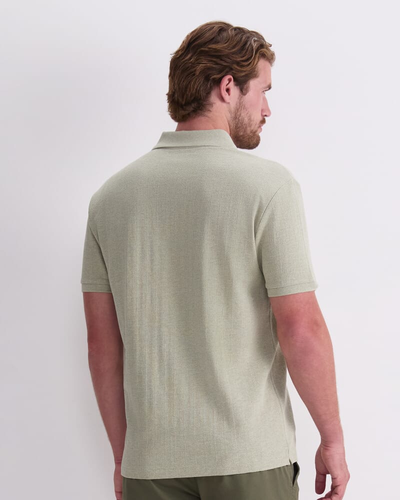 Odin Textured Polo in SAGE