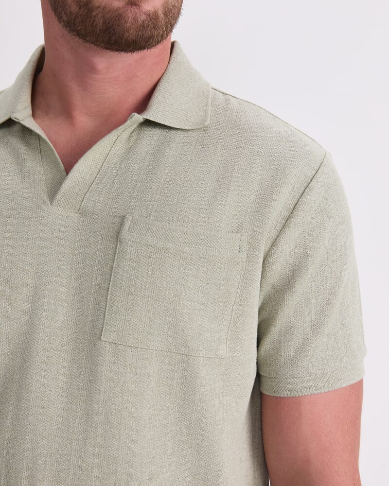 Odin Textured Polo in SAGE