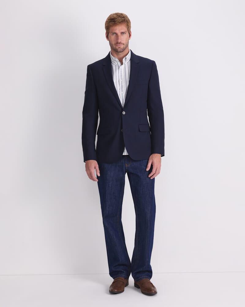 Miles Wool Blazer in NAVY