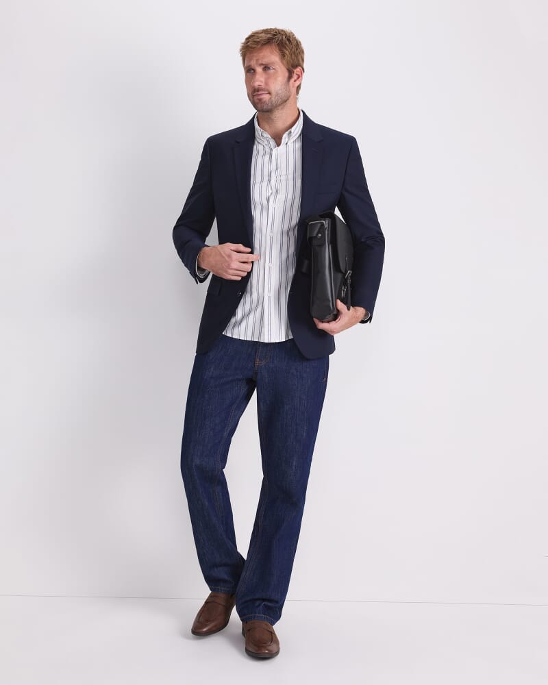 Miles Wool Blazer in NAVY