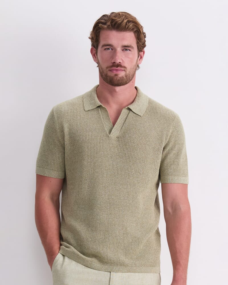 Arlo Knit Polo in SAGE