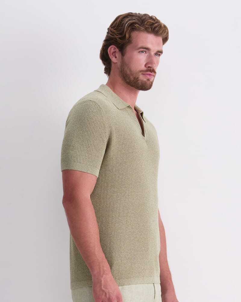 Arlo Knit Polo in SAGE