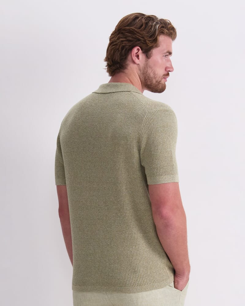 Arlo Knit Polo in SAGE