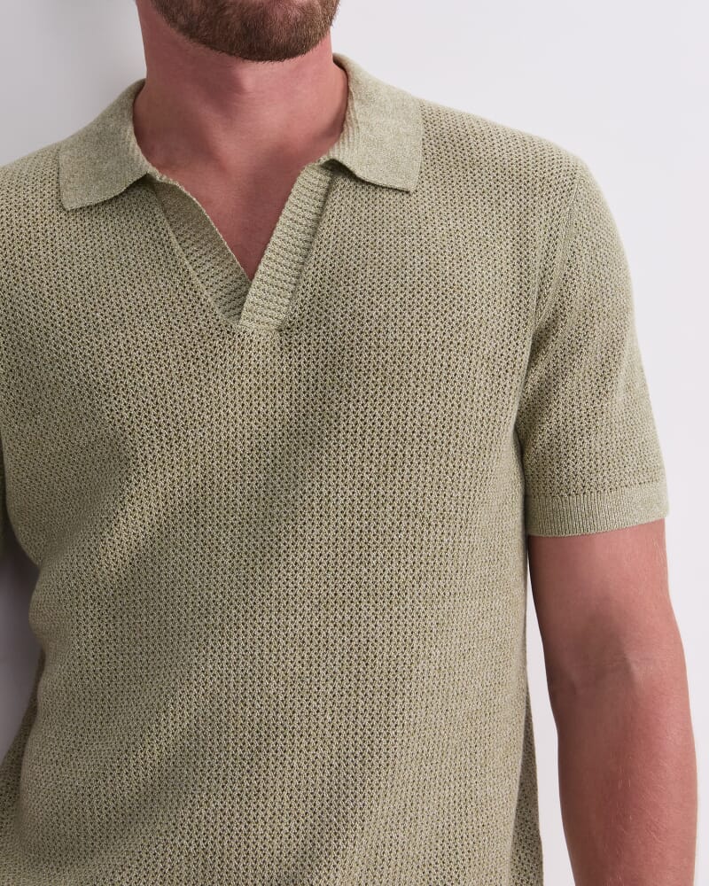 Arlo Knit Polo in SAGE