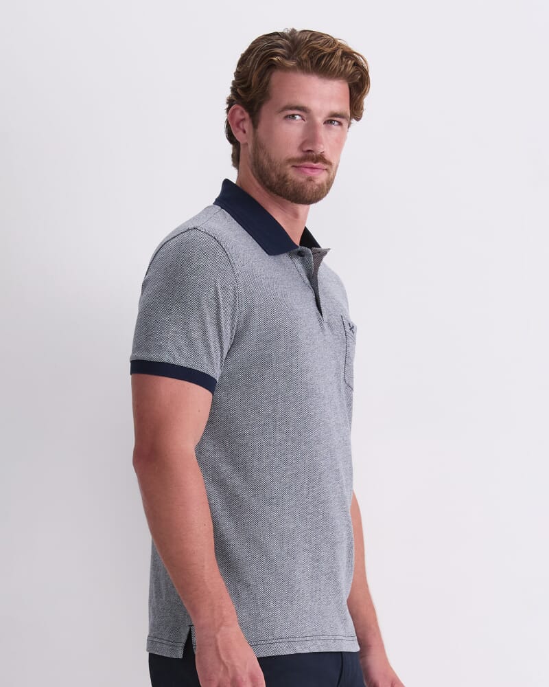 SC Chevron Polo in NAVY MULTI
