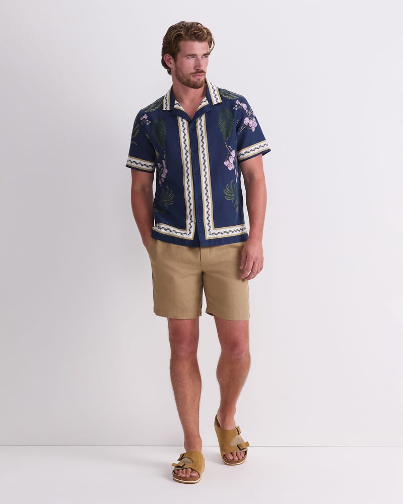 Hamlyn Short Sleeve Resort Shirt in NAVY MULTI