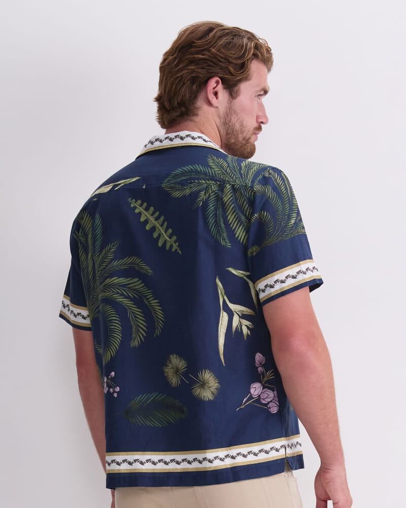 Hamlyn Short Sleeve Resort Shirt in NAVY MULTI
