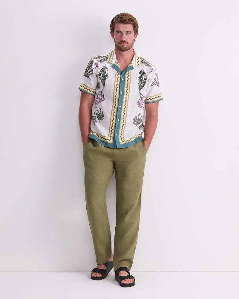 Hamlyn Short Sleeve Resort Shirt in WHITE MULTI