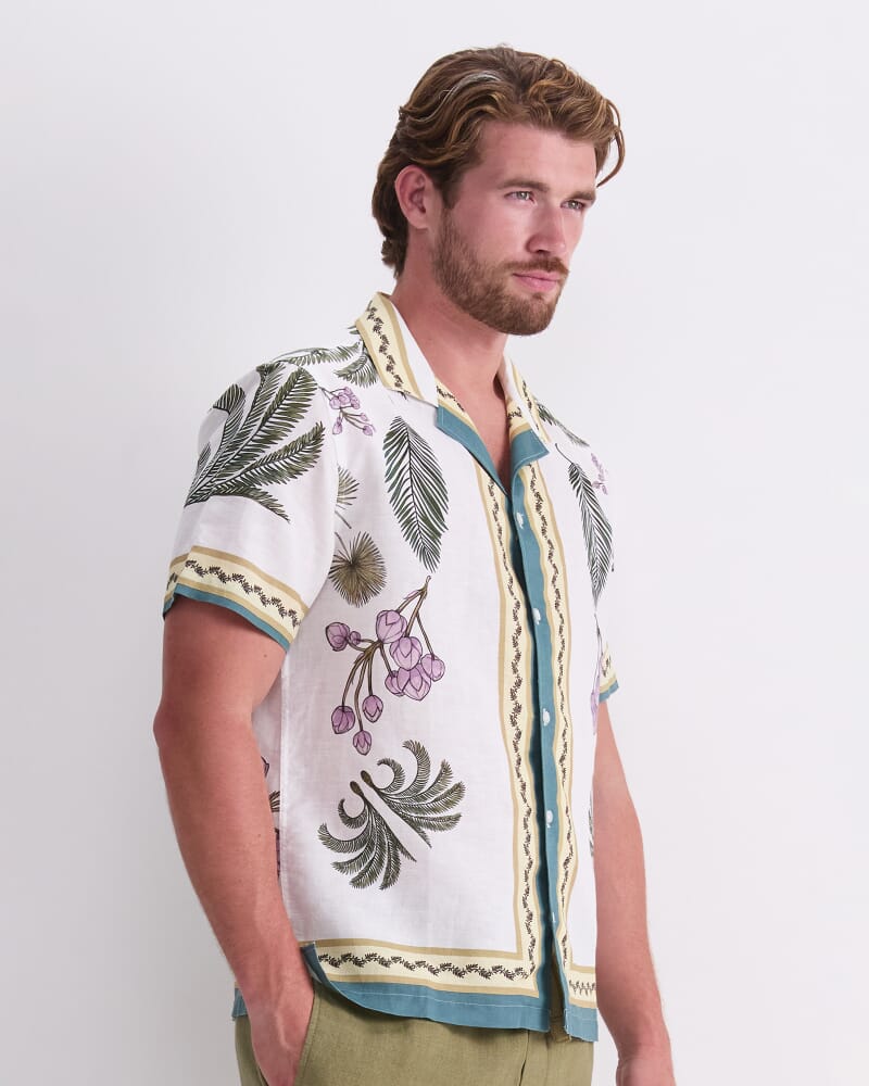 Hamlyn Short Sleeve Resort Shirt in WHITE MULTI