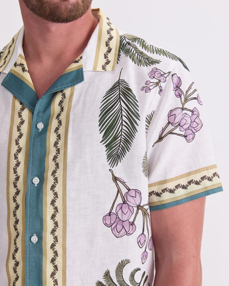 Hamlyn Short Sleeve Resort Shirt in WHITE MULTI