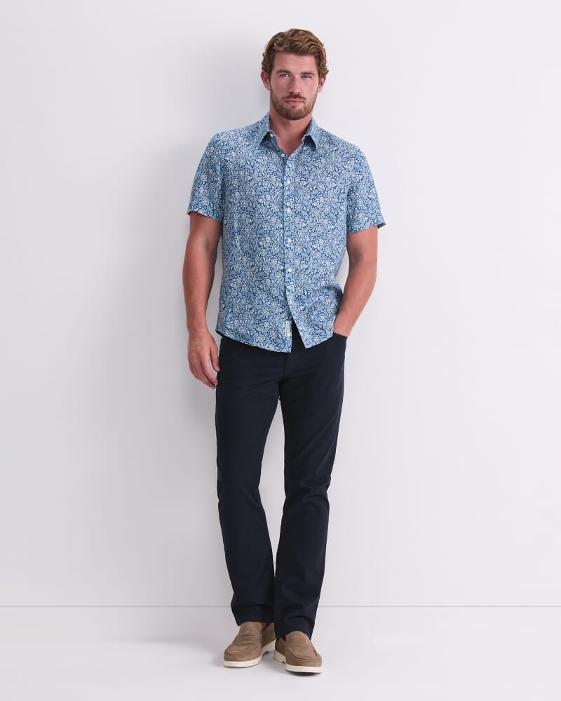 Theodore Liberty Short Sleeve Shirt in NAVY