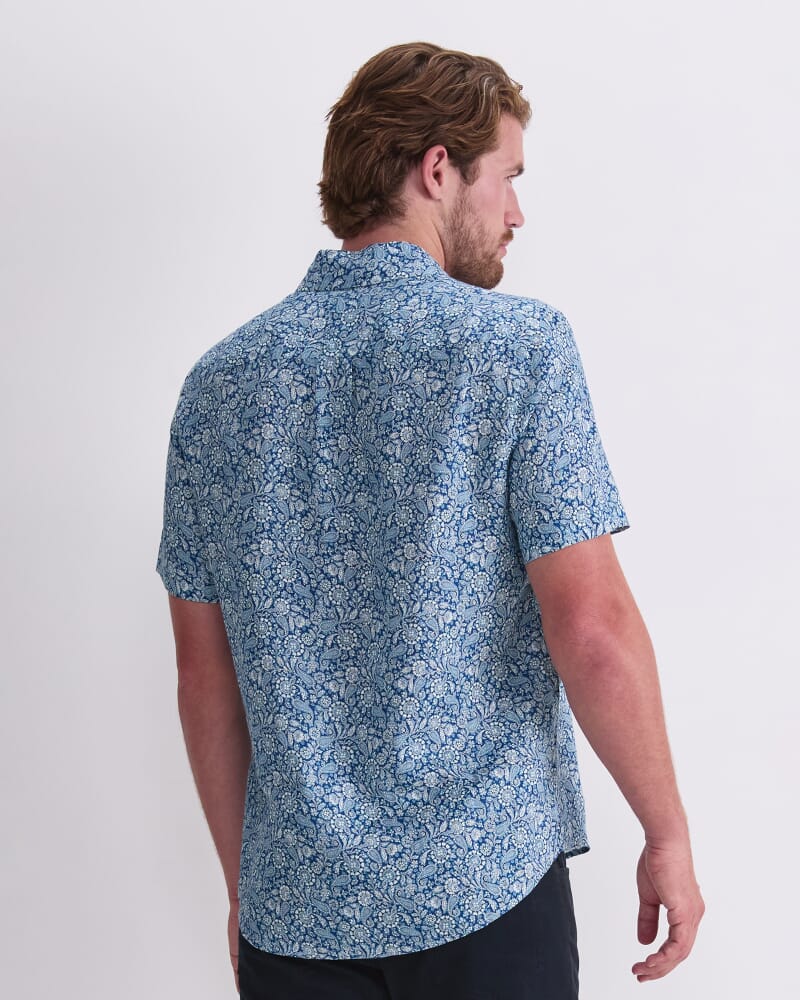 Theodore Liberty Short Sleeve Shirt in NAVY