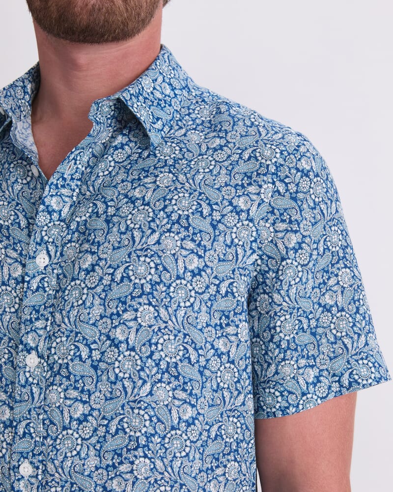 Theodore Liberty Short Sleeve Shirt in NAVY