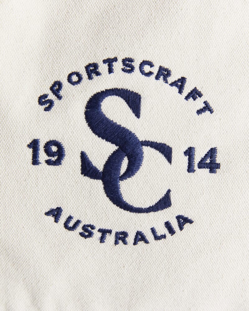 Club Sport Canvas Tote in ECRU/NAVY