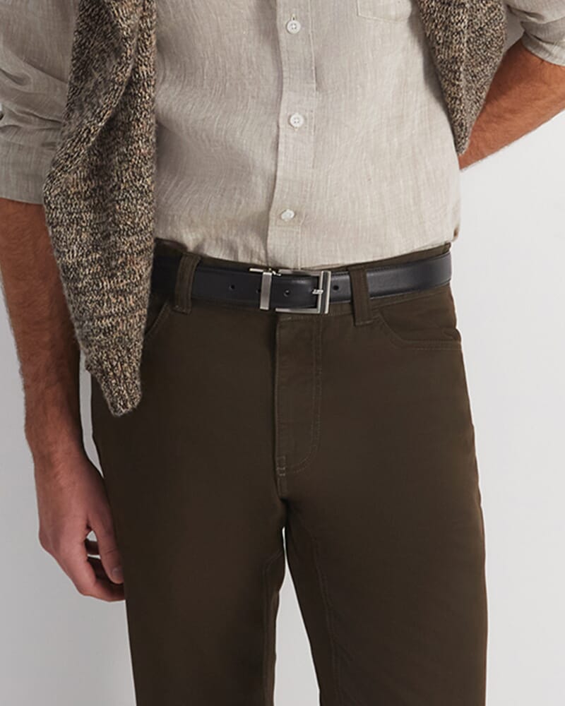 Otaway Reversable Leather Belt in BLACK/BROWN