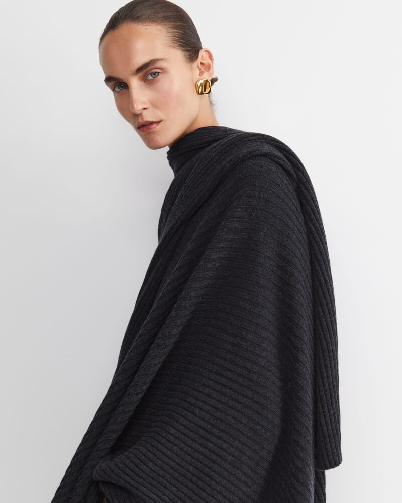 Cassie Knit Poncho in BLACK