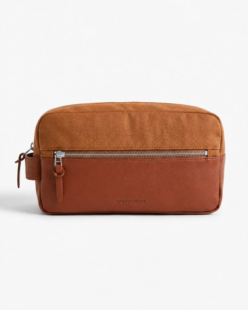 Howard Wash Bag in NAVY/CAMEL