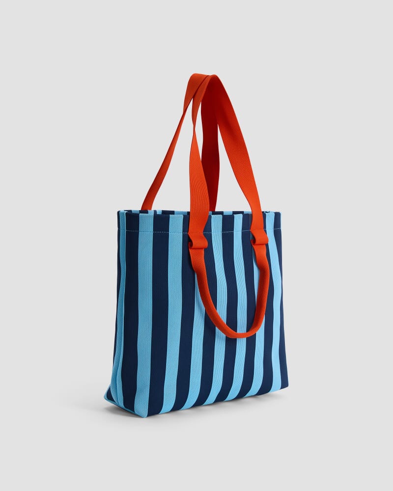 Stripe Large Shopper in BLUE MULTI