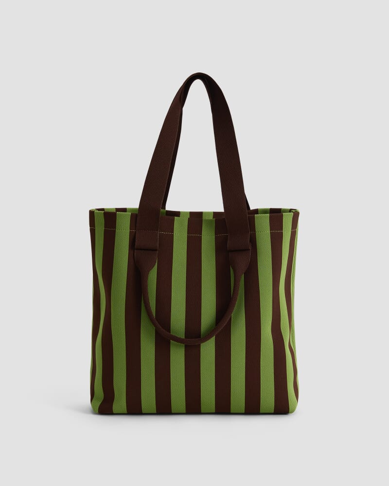 Stripe Large Shopper in GREEN MULTI