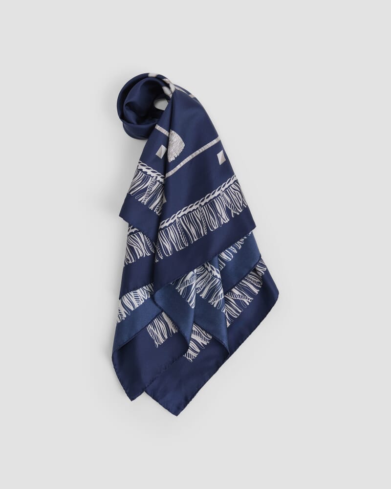 Sardinia Silk Scarf in NAVY MULTI